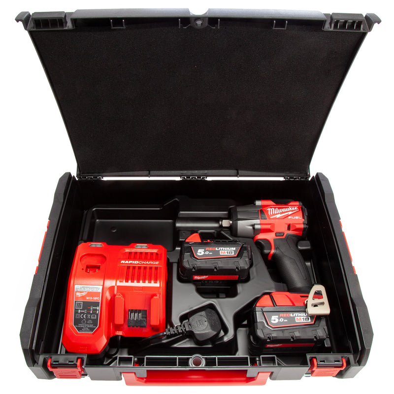 Milwaukee Milwaukee M18 FMTIW2F12 FUEL 1/2" Impact Wrench with Friction Ring (2 x 5.0Ah Batteries) 4933478451