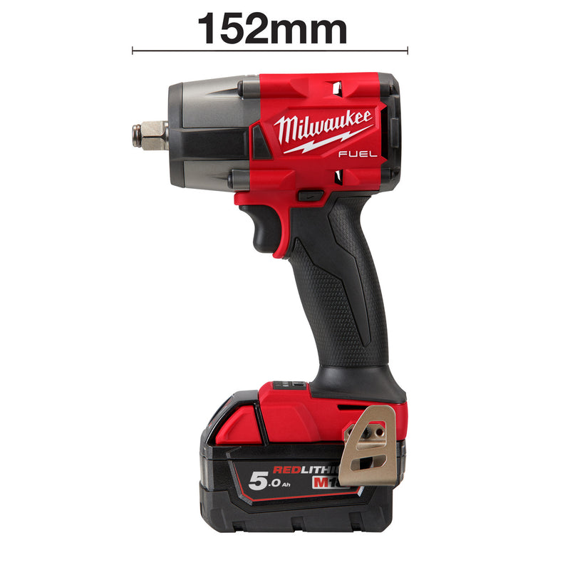 Milwaukee Milwaukee M18 FMTIW2F12 FUEL 1/2" Impact Wrench with Friction Ring (2 x 5.0Ah Batteries) 4933478451