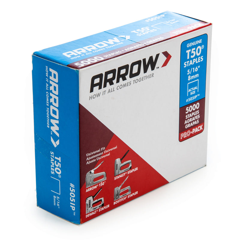 Arrow Arrow A505IP T50 Heavy Duty Staples 5/16" (Pack Of 5000) A505IP