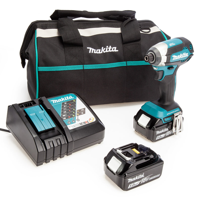 Makita Makita DTD153 18V LXT Brushless Impact Driver, Toolbag, Charger (2 x 5.0Ah Batteries) 00050