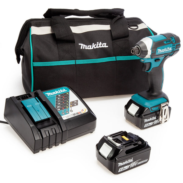 Makita Makita DTD152 18V LXT Impact Driver, Toolbag, Charger (2 x 5.0Ah Batteries) 00051