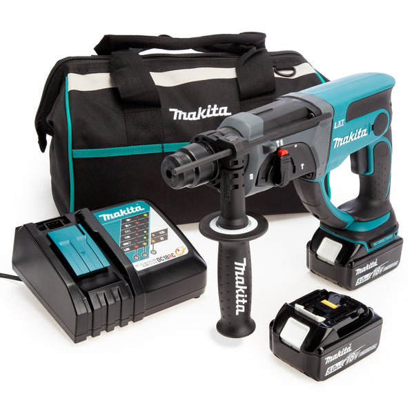 Makita Makita DHR202 18V LXT SDS Plus Hammer, Toolbag, Charger (2 x 5.0Ah Batteries) 00052