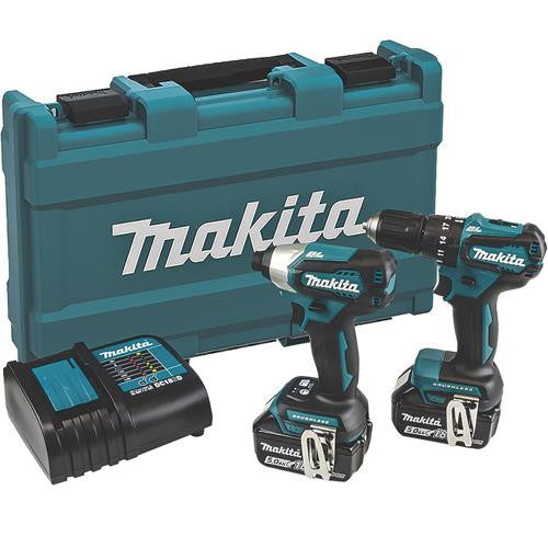 Makita Makita DLX2221ST 18V LXT Combi Drill & Impact Driver Twin Pack (2x 5.0Ah Batteries) DLX2221ST