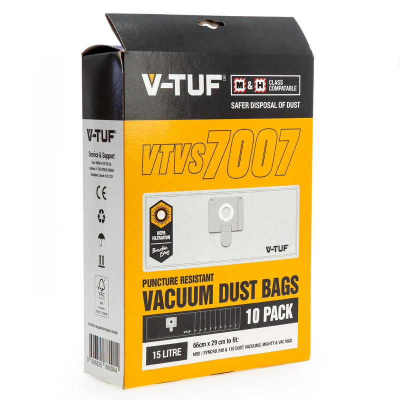 V-TUF V-TUF VTVS7007 Dust Bags for M & H Class (Pack of 10) VTVS7007