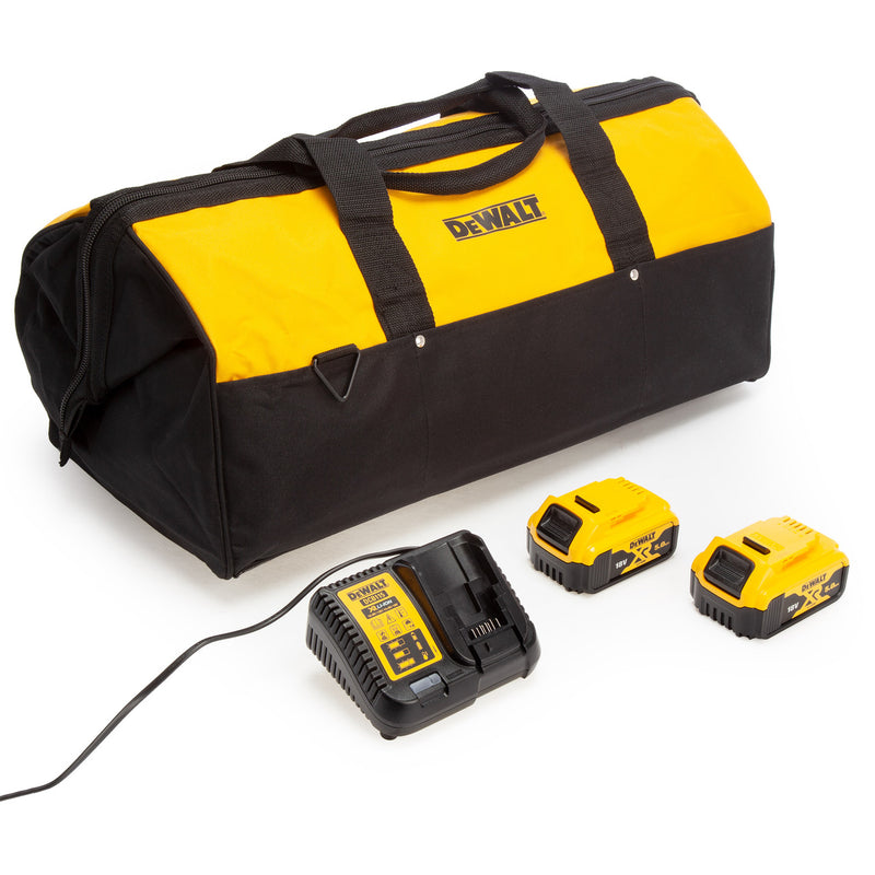 Dewalt Dewalt 18V 2 x DCB184 5.0Ah Batteries, DCB115 Charger & Tool Bag Set DEW18VBATTKIT