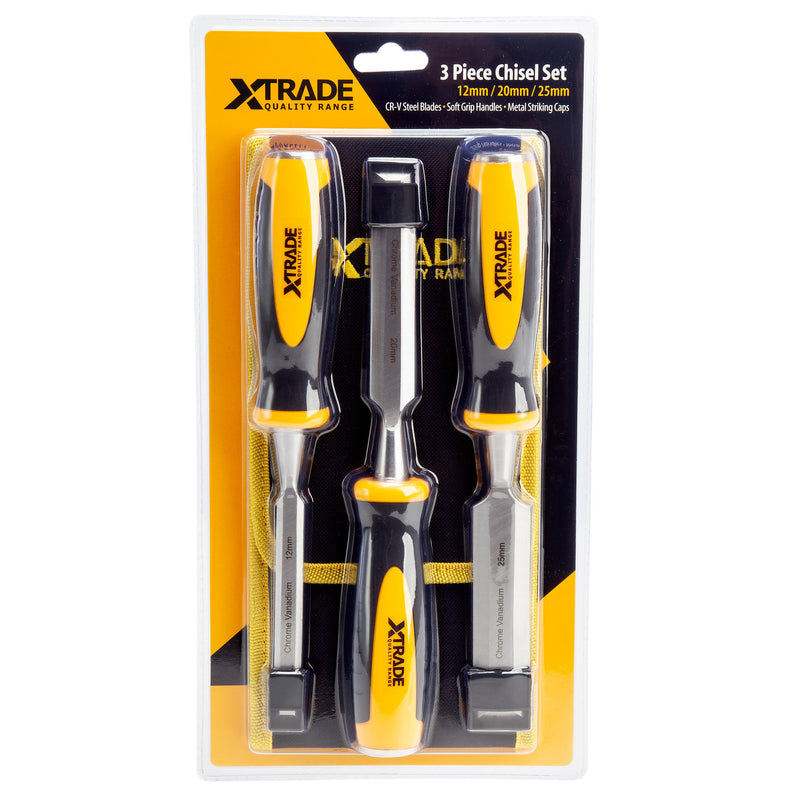 XTrade XTrade X0900007 Bevel Edge Chisel Set in Pouch (3 Piece) X0900007