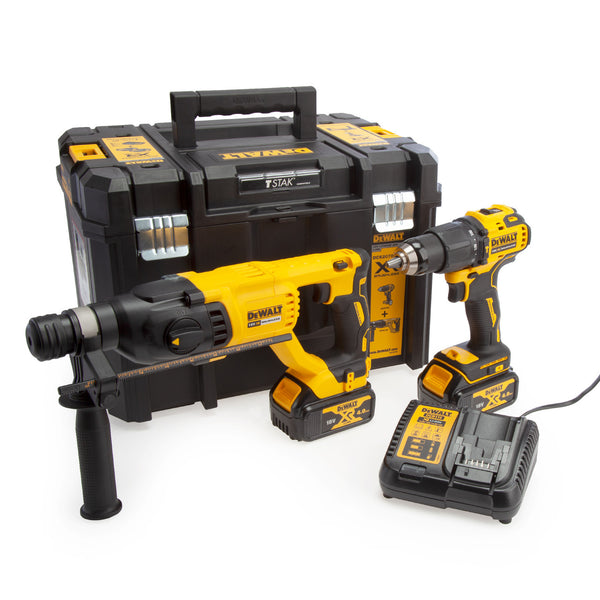 Dewalt Dewalt DCK2070M2T 18V Combi Drill & SDS Plus Drill Twin Pack (2 x 4.0Ah Batteries) DCK2070M2T-GB