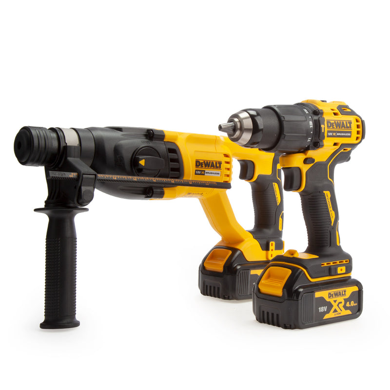 Dewalt Dewalt DCK2070M2T 18V Combi Drill & SDS Plus Drill Twin Pack (2 x 4.0Ah Batteries) DCK2070M2T-GB