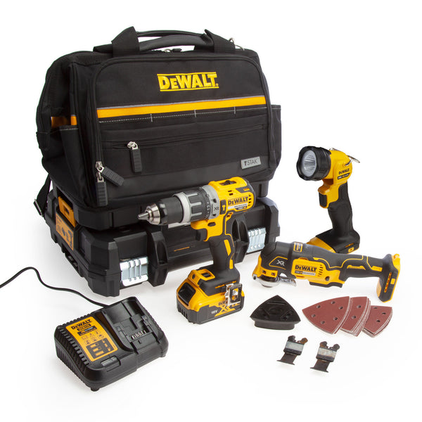 Dewalt Dewalt 18V XR DCD796 Combi Drill, DCS355 Multi Tool & DCL040 Torch (2 x 5.0Ah Batteries) DCD796MULTITOOLDEAL