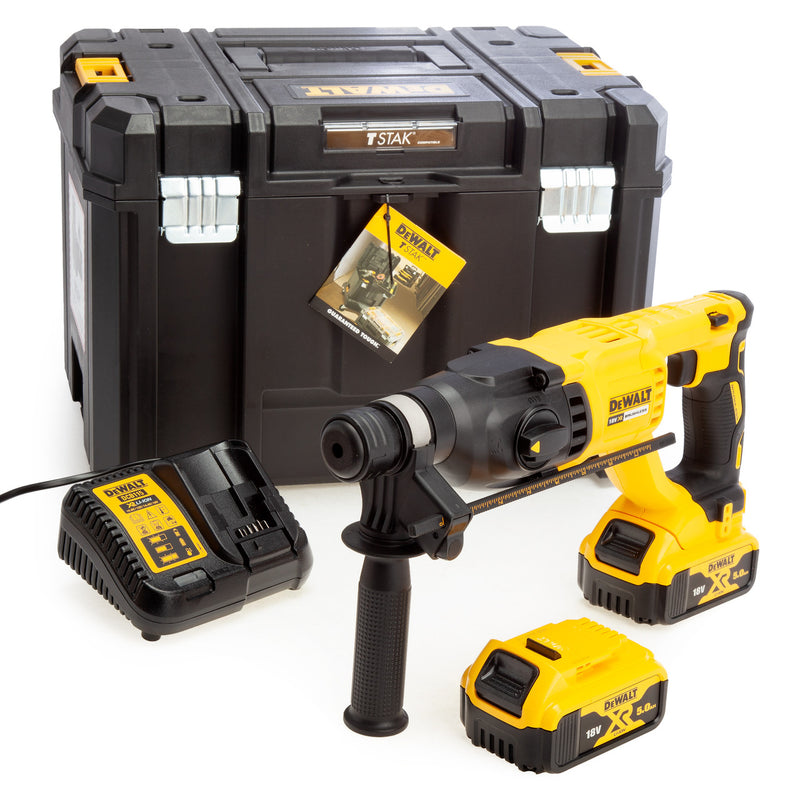 Dewalt Dewalt DCH133P2 18V SDS Plus Hammer Drill (2 x 5.0Ah Batteries) in TSTAK Box DCH133P2