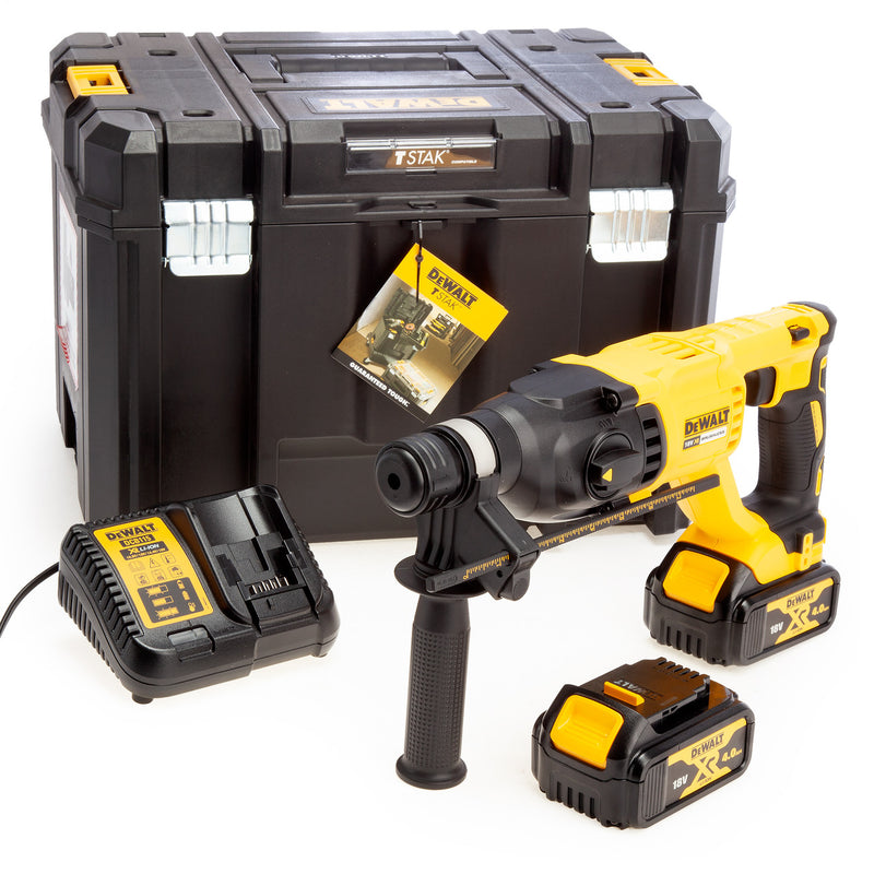 Dewalt Dewalt DCH133M2 18V SDS Plus Hammer Drill (2 x 4.0Ah Batteries) in TSTAK Box DCH133M2-GB