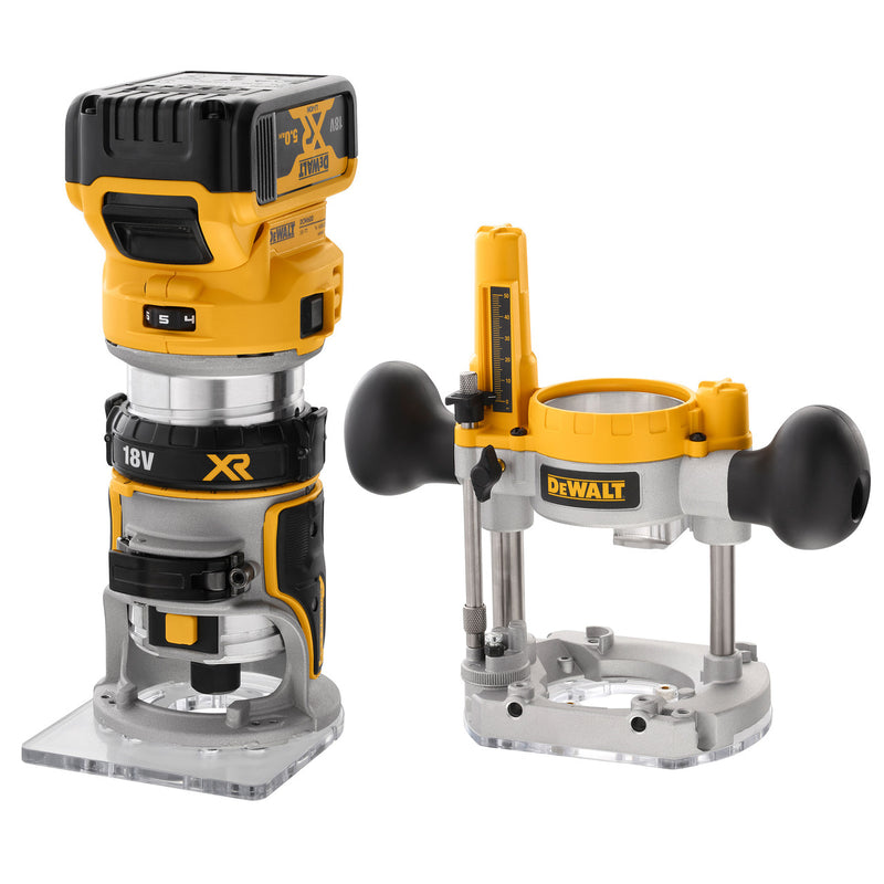 Dewalt Dewalt DCW604P2 18V XR 1/4 inch Brushless Router + Extra Base (2 x 5.0Ah Batteries) in TSTAK Box DCW604P2-GB