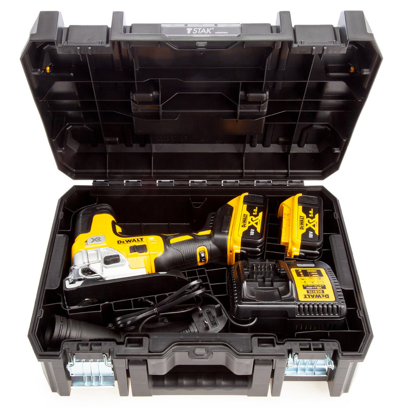 Dewalt Dewalt DCS335P2 18V XR Brushless Pendulum Jigsaw (2 x 5.0Ah Batteries) in TSTAK Box DCS335P2-GB