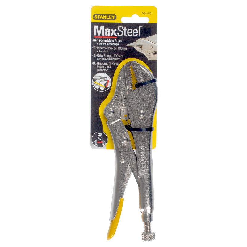 Stanley Stanley 0-84-810 MaxSteel Locking Pliers Straight Jaw 190mm 0-84-810