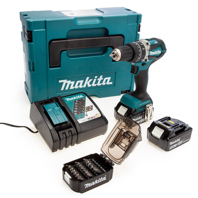 Makita Makita DHP484TJX9 18V LXT Combi Drill Limited Edition (2 x 5.0Ah Batteries) in Makpac Case DHP484TJX9