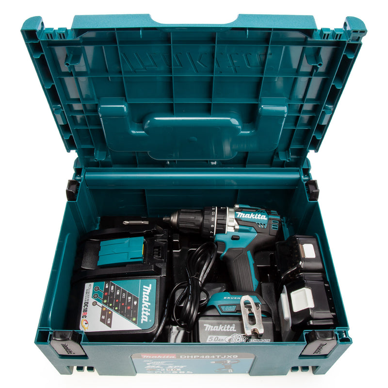 Makita Makita DHP484TJX9 18V LXT Combi Drill Limited Edition (2 x 5.0Ah Batteries) in Makpac Case DHP484TJX9