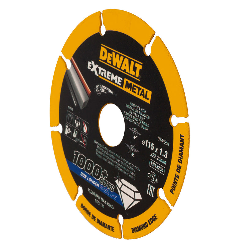 Dewalt Dewalt DT40251 Extreme Diamond Disc for Metal 115mm x 22.23mm x 1.3mm DT40251-QZ