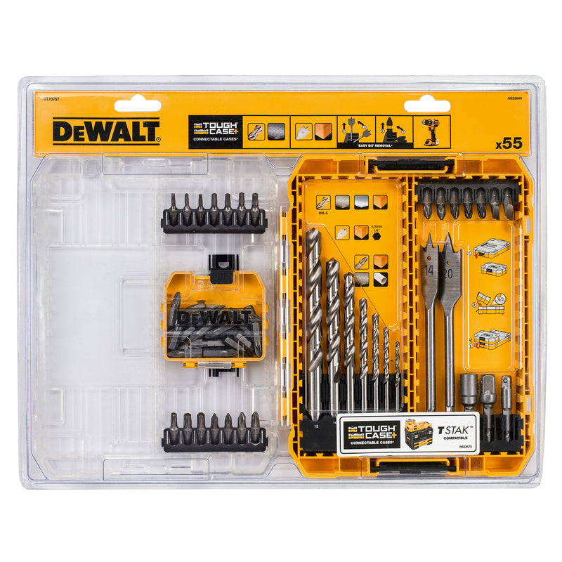 Dewalt Dewalt DT70757 Metal & Wood Drill Drive Set in Connectable Case (55 Piece) DT70757-QZ