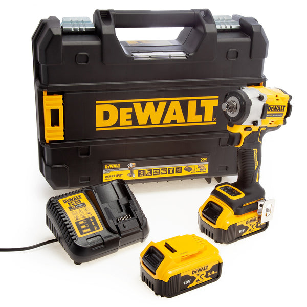 Dewalt Dewalt DCF921P2T 18V XR 1/2" Brushless Impact Wrench (2 x 5.0Ah Batteries) in TSTAK Box DCF921P2T-GB