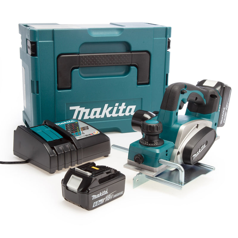 Makita Makita DKP180RGJ 18V LXT 82mm Planer (2 x 6.0Ah Batteries) in MakPac Case DKP180RGJ