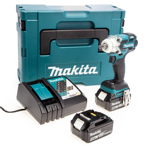 Makita Makita DTW285RTJ 18V LXT Brushless Impact Wrench 1/2in (2 x 5.0Ah Batteries) in MakPac Case DTW285RTJ