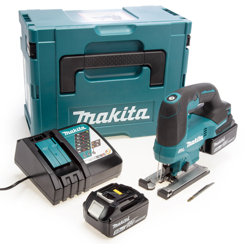 Makita Makita DJV184RTJ 18V LXT Brushless Orbital Jigsaw (2 x 5.0Ah Batteries) in MakPac Case DJV184RTJ