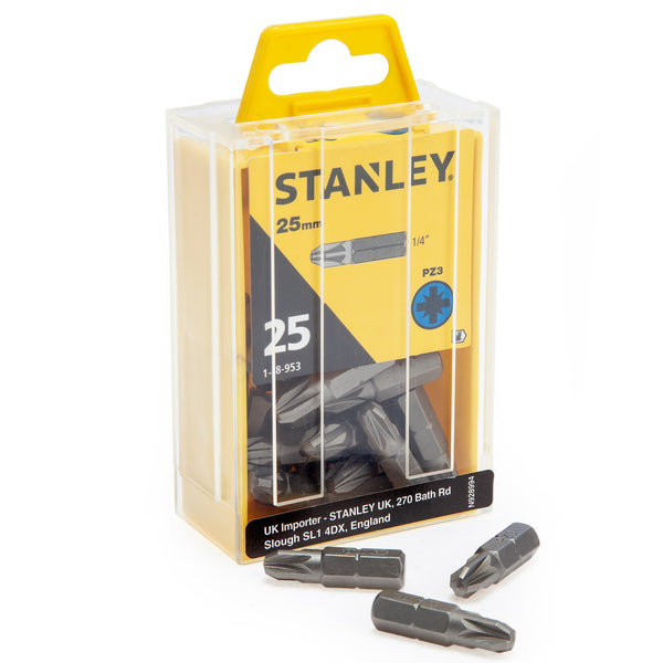 Stanley Stanley 1-68-953 Pozidriv Power Bits PZ3 x 25mm (Box of 25) 1-68-953