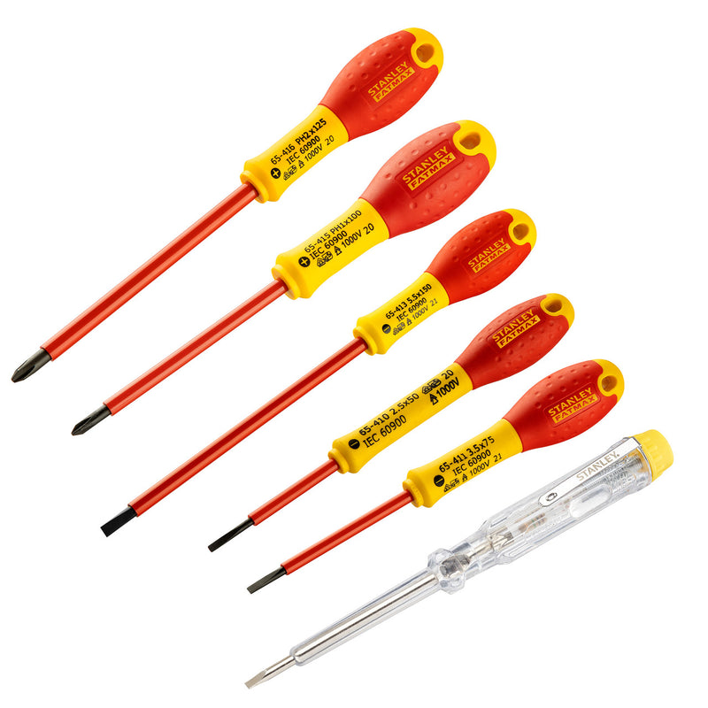 Stanley Stanley 0-65-441 FatMax VDE Insulated Slotted/Phillips Screwdriver Set (6 Piece) 0-65-441