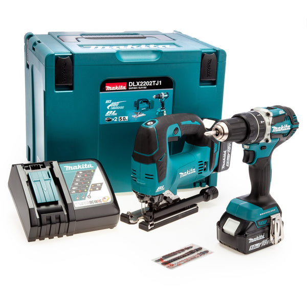 Makita Makita DLX2202TJ1 50th Anniversary 18V LXT Brushless Combo Kit (2 x 5.0Ah Batteries) in MakPac Case DLX2202TJ1