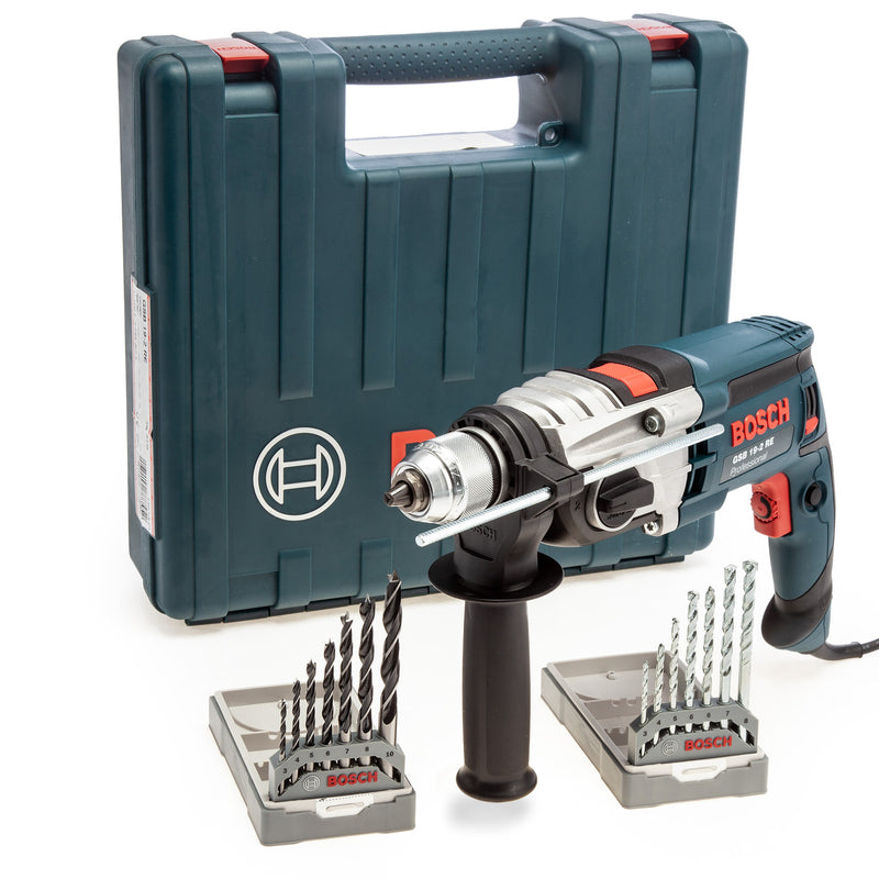 Bosch Bosch GSB19-2RE 850W Impact Drill with 2 x 7 Piece Drill Bit Sets 240V 060117B571