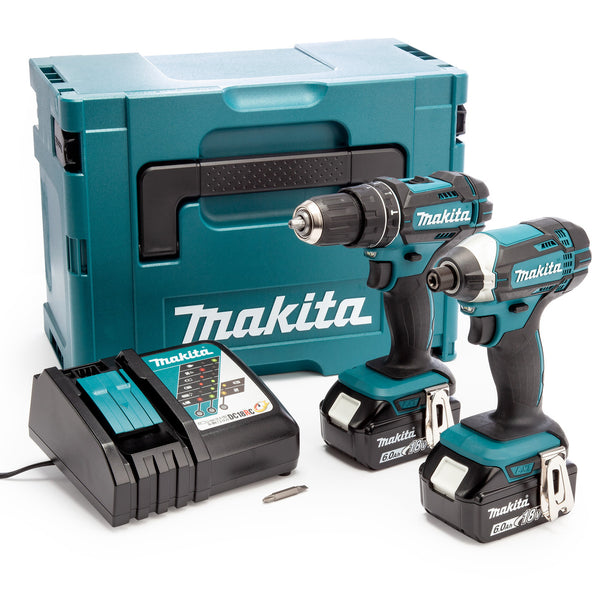 Makita Makita DLX2131GJ 18V LXT Twin Pack - DHP482 Combi Drill + DTD152 Impact Driver (2 x 6.0Ah Batteries) DLX2131GJ