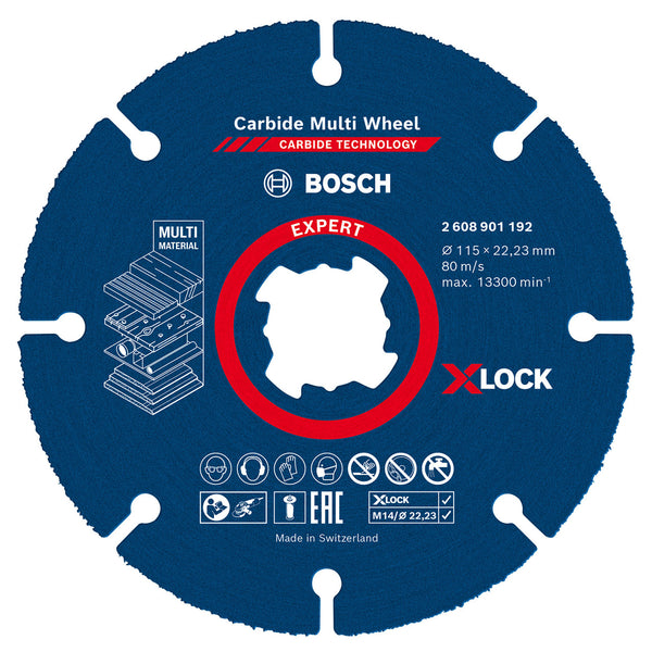 Bosch Bosch 2608901192 X-LOCK Carbide Multi Wheel Cutting Disc 115mm 2608901192