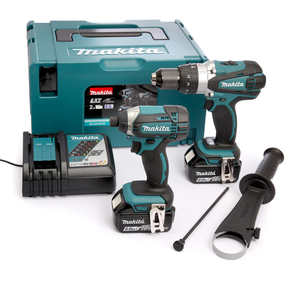 Makita Makita DLX2145GJ 18V Combi Drill & Impact Driver Twin Pack (2 x 6.0Ah Batteries) DLX2145GJ