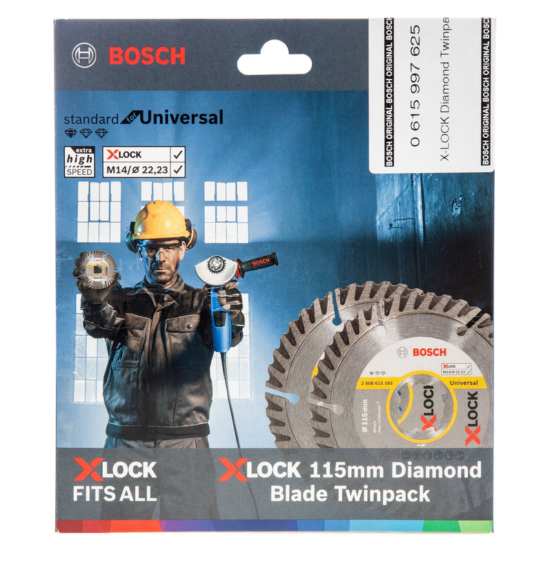 Bosch Bosch 0615997625 X-LOCK Standard for Universal Diamond Cutting Blades Twinpack 115mm 0615997625