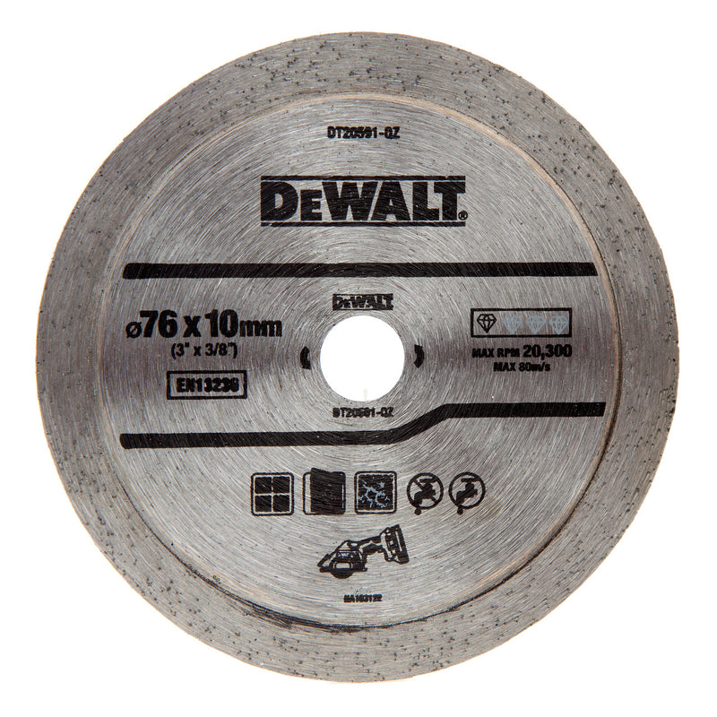 Dewalt Dewalt DT20591 Diamond Wheel Continuous Tile Blade 76mm DT20591-QZ