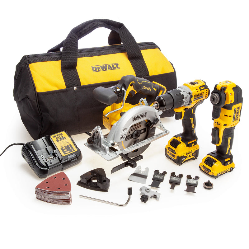 Dewalt Dewalt DCK318P1D1 12V XR Brushless 3 Piece Kit (1 x 2Ah x 1 x 5Ah Batteries) in Carry Bag DCK318P1D1