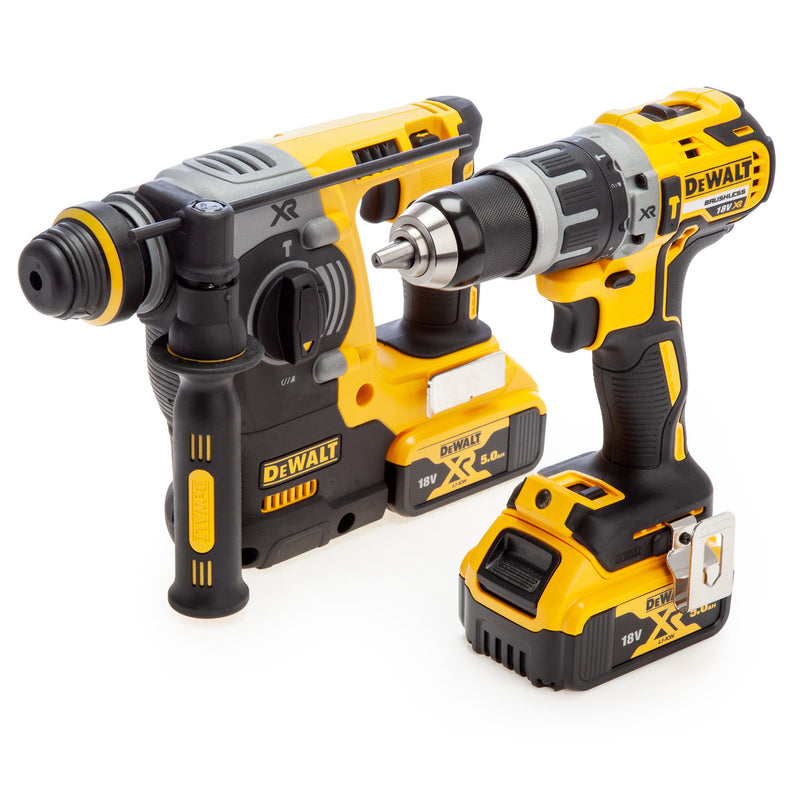 Dewalt Dewalt DCK207P2T 18V XR SDS Plus Hammer & Combi Drill Twin Pack (2 x 5.0Ah Batteries) in TSTAK Box DCK207P2T-GB