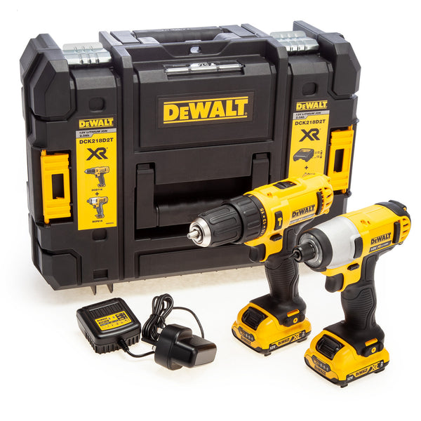 Dewalt Dewalt DCK218D2T 12V XR Combi Drill & Impact Driver Twin Pack (2 x 2.0Ah Batteries) in TSTAK Case DCK218D2T-GB