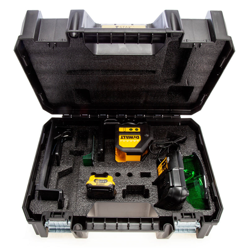 Dewalt Dewalt DCE088D1G 10.8V Green Self Levelling Cross Line Laser (1 x 2.0Ah Battery) DCE088D1G-GB