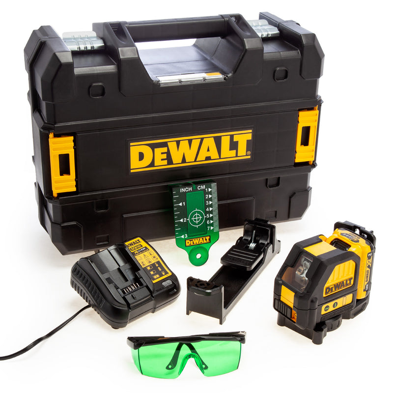 Dewalt Dewalt DCE088D1G 10.8V Green Self Levelling Cross Line Laser (1 x 2.0Ah Battery) DCE088D1G-GB