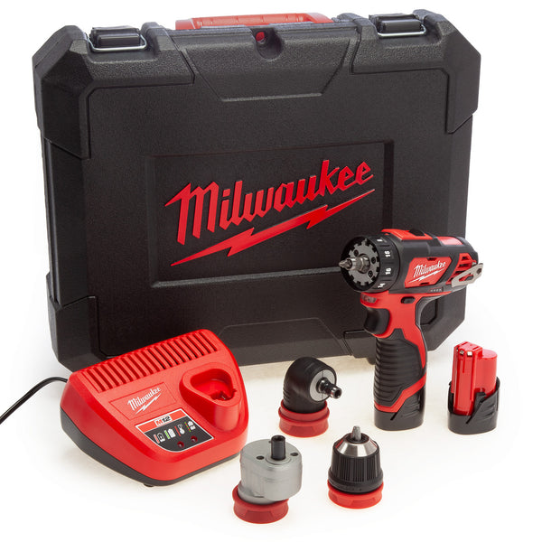 Milwaukee Milwaukee M12BDDXKIT-202C 4-in-1 Cordless Drill Driver (2 x 2.0Ah Batteries) with Attachments 4933447773