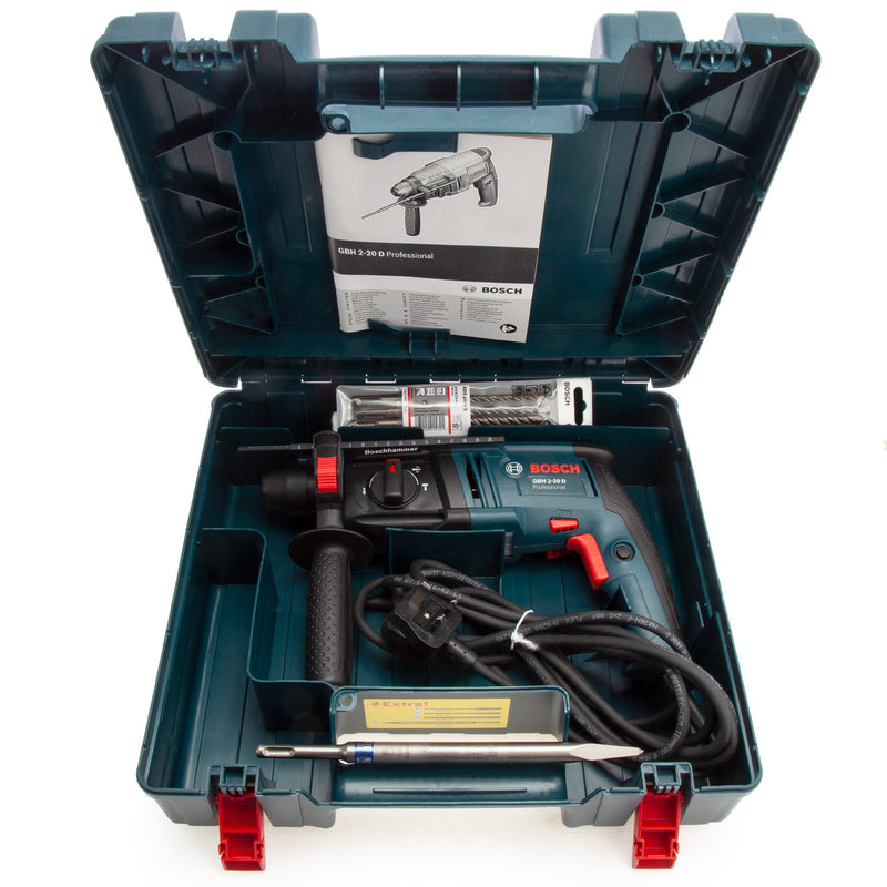 Bosch Bosch GBH220D SDS+ Rotary Hammer 2kg in Case with 1 Chisel 240V 061125A476