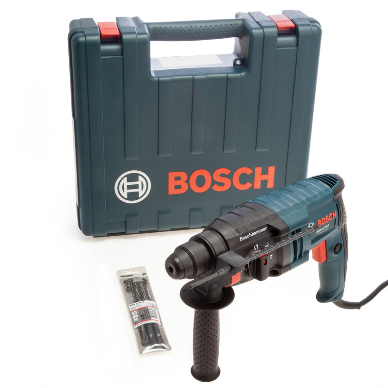 Bosch Bosch GBH220D SDS+ Rotary Hammer 2kg in Case with 3 Drills 240V 061125A477