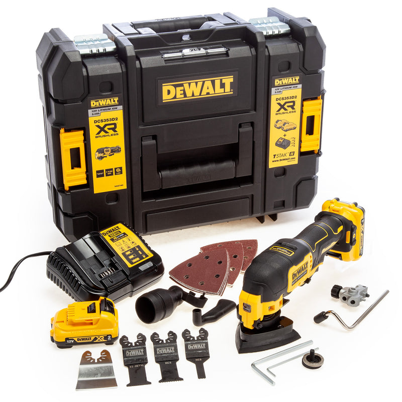 Dewalt Dewalt DCS353D2 12V XR Oscillating Multi Tool with 31 Accessories (2 x 2.0Ah Batteries) in TSTAK Box DCS353D2-GB