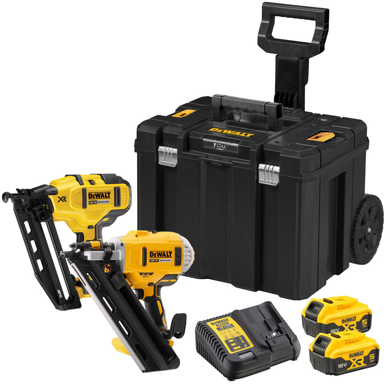 Dewalt Dewalt DCK264P2T 18V XR Framing & Finishing Nailer (2 x 5.0Ah Batteries) in TSTAK Rolling Case DCK264P2T