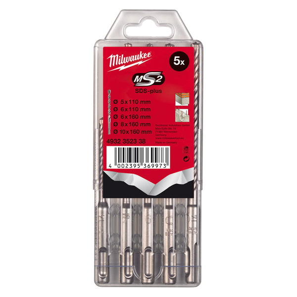 Milwaukee Milwaukee 4932352338 SDS Plus Masonry Drill Bits (Pack Of 5) 4932352338