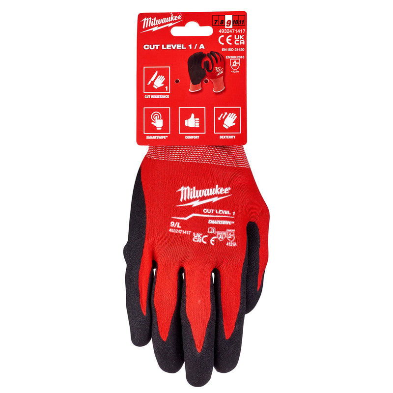 Milwaukee Milwaukee 4932471417 Cut A Smartswipe Gloves (Size 9, Large) 4932471417