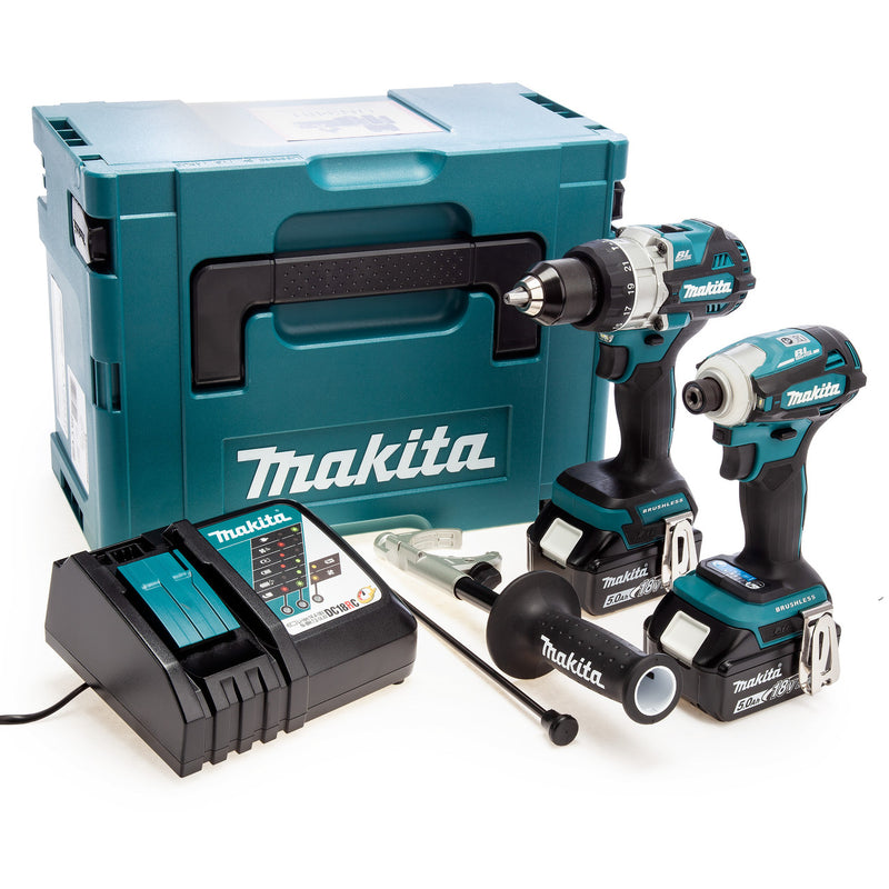 Makita Makita DLX2455TJ 18V Combi Drill & Impact Driver Twin Pack (2 x 5.0Ah Batteries) in MakPac Case DLX2455TJ