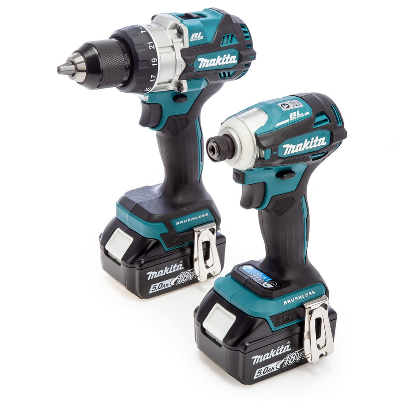 Makita Makita DLX2455TJ 18V Combi Drill & Impact Driver Twin Pack (2 x 5.0Ah Batteries) in MakPac Case DLX2455TJ