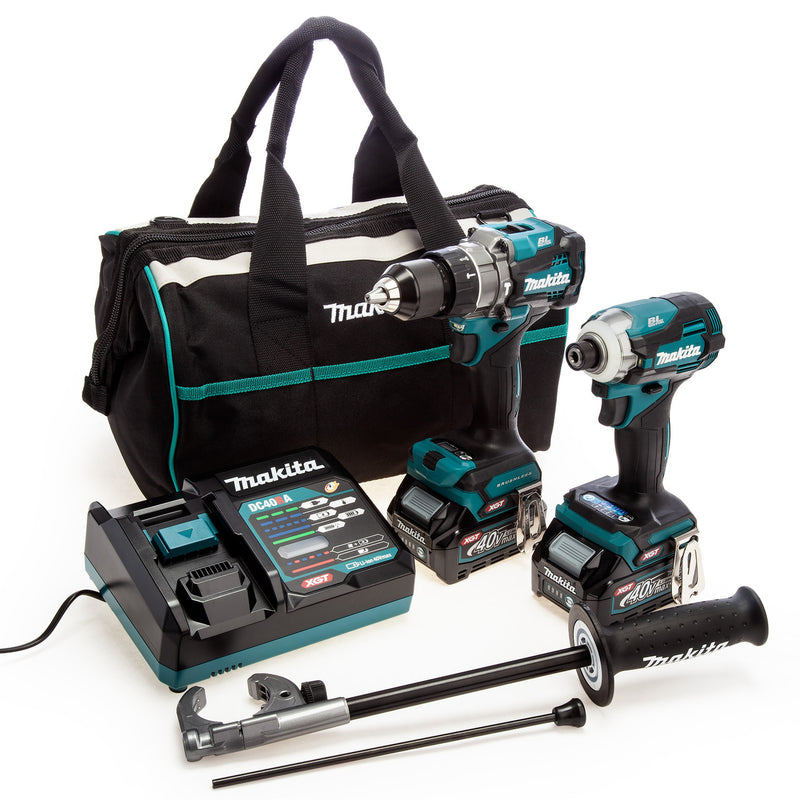 Makita Makita DK0114G204 40Vmax XGT Combi Drill and Impact Driver Twin Pack (2 x 2.5Ah Batteries) in Bag DK0114G204